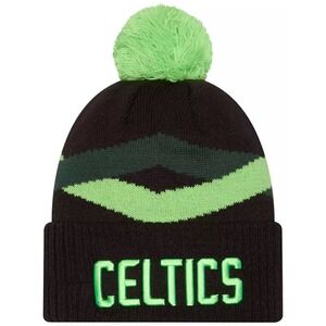 Boston Celtics New Era Adult 2024-25 City Edition‎ Knit Hat Neon Green/Black NEW